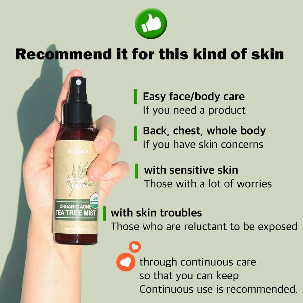 [USDA Certified] TheAromaShop Organic Acne Tea Tree Mist 100ml