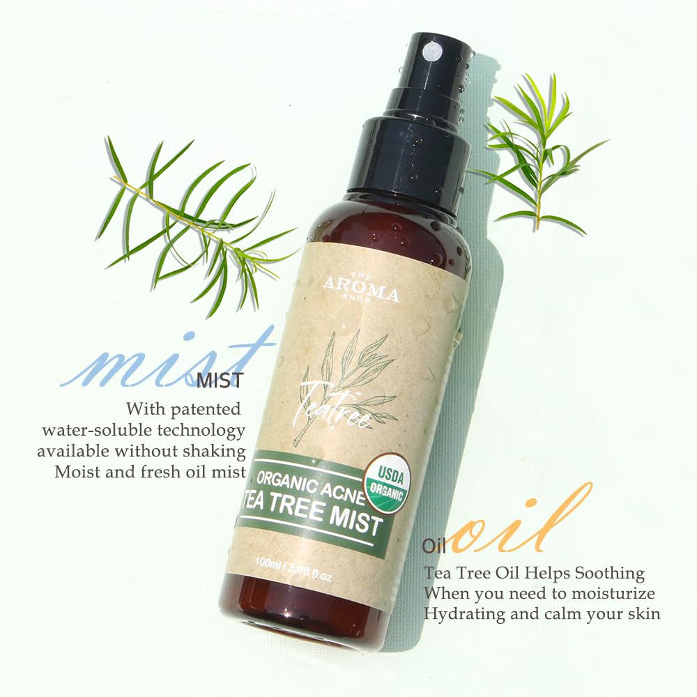 [USDA Certified] TheAromaShop Organic Acne Tea Tree Mist 100ml
