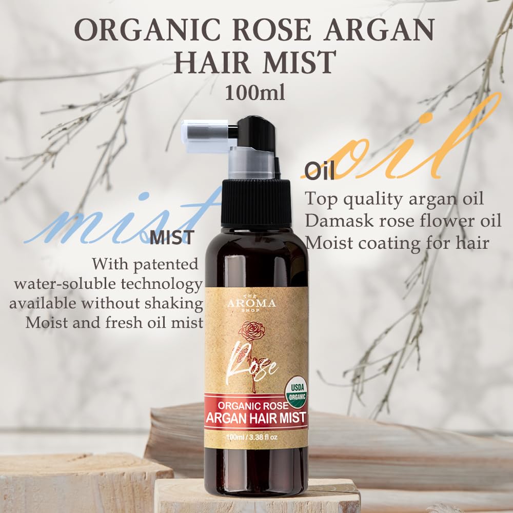[USDA] TheAromaShop Organic Rose Argan Hair Mist 100ml