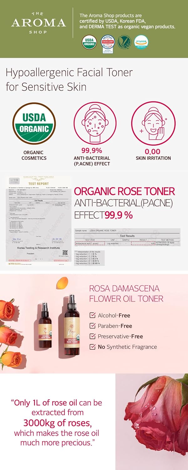 [USDA Certified] TheAromaShop Organic Rose Toner 100ml