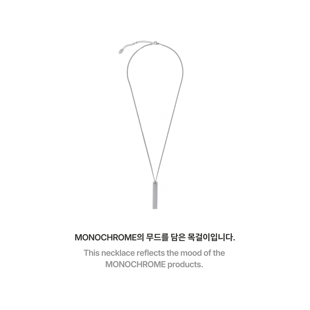BTS - MONOCHROME SILVER CHAIN NECKLACE