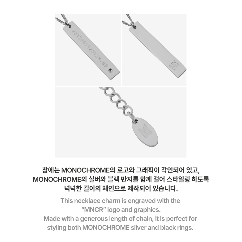 BTS - MONOCHROME SILVER CHAIN NECKLACE
