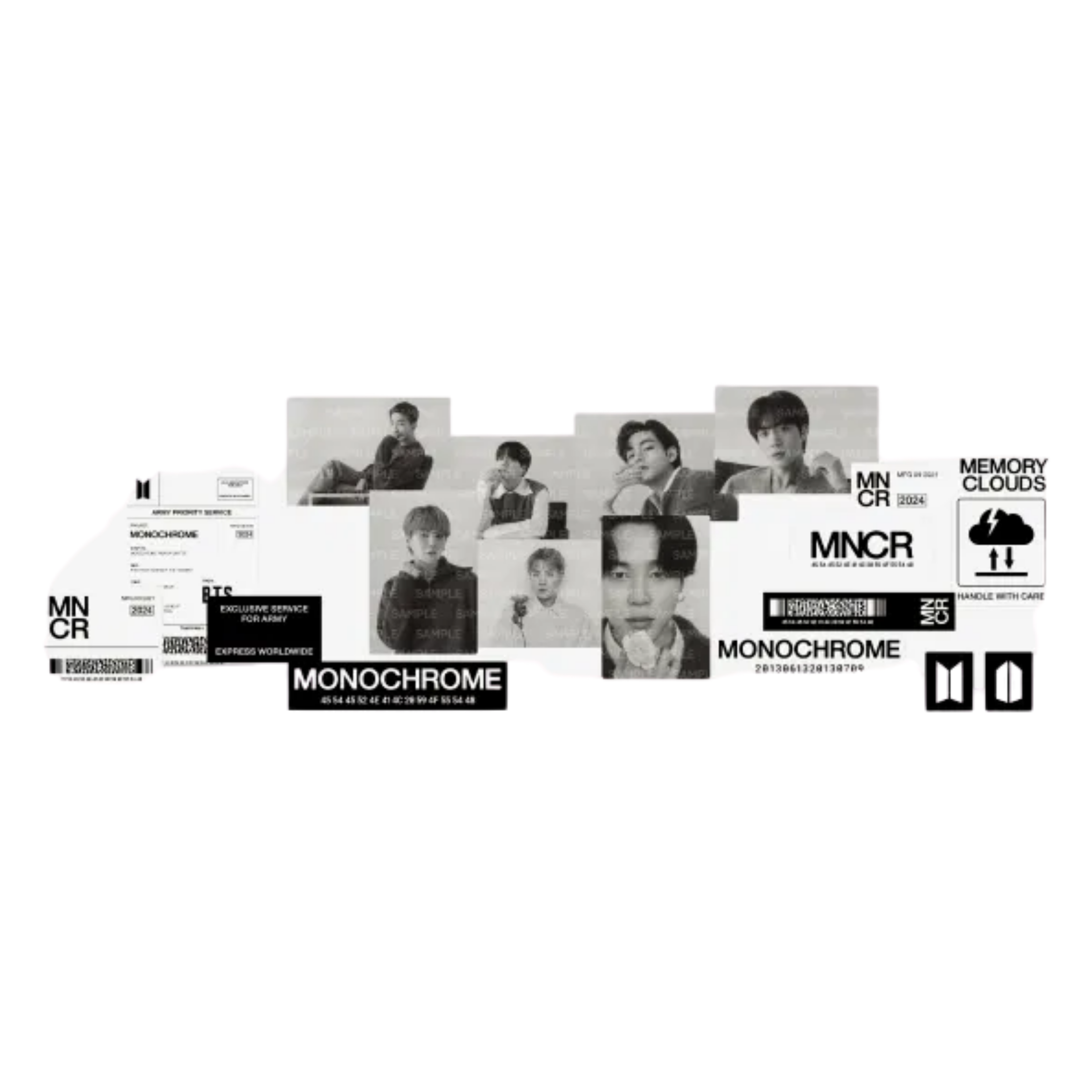 BTS - MONOCHROME STICKER SET