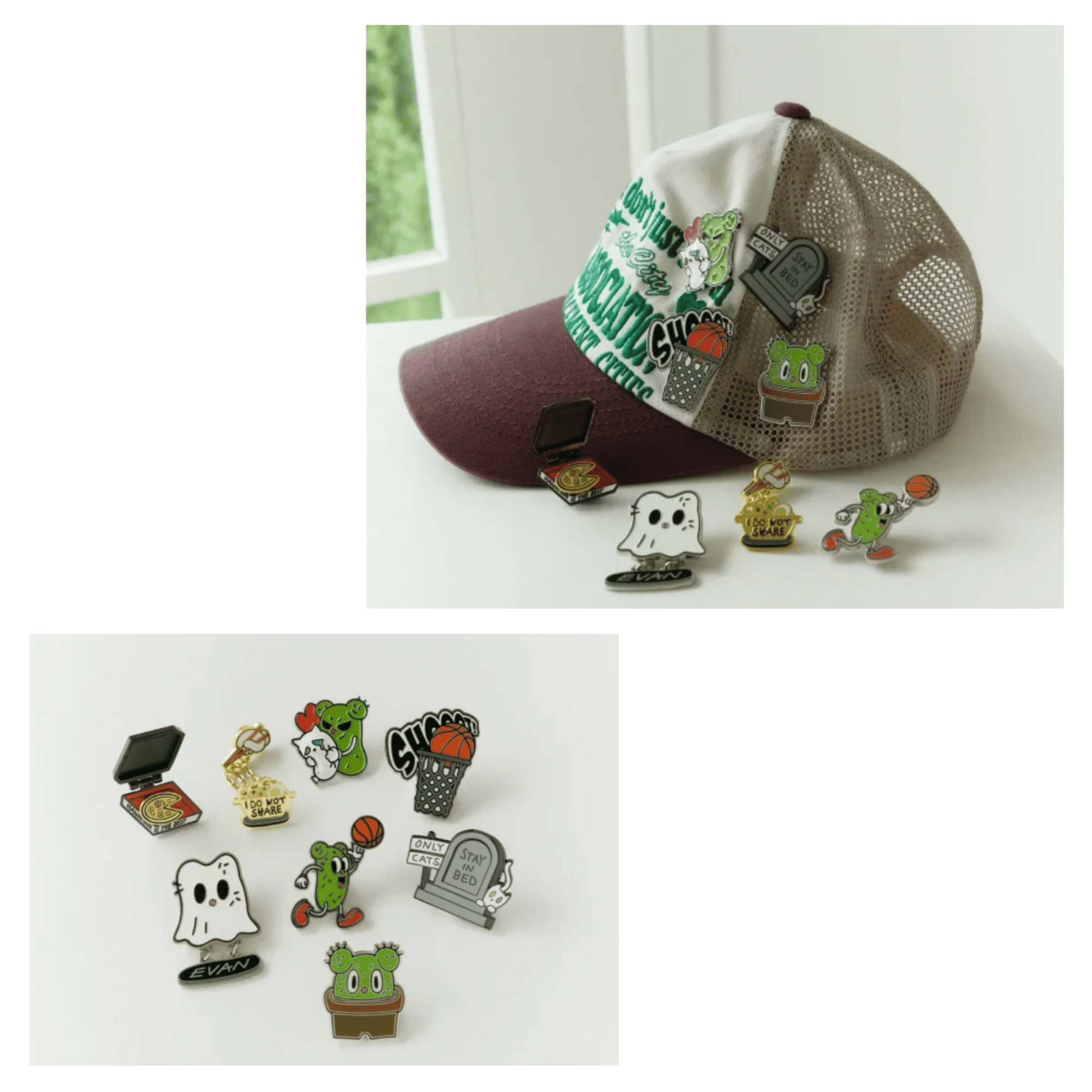 ENHYPEN - ARTIST-MADE COLLECTION BY HEESEUNG - CACTUS & CAT BADGE COLLECTION