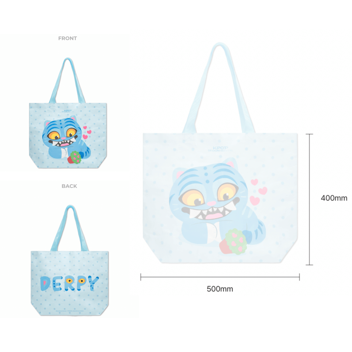 DERPY REUSABLE TARPAULIN TOTE BAG - K-POP DEMON HUNTERS