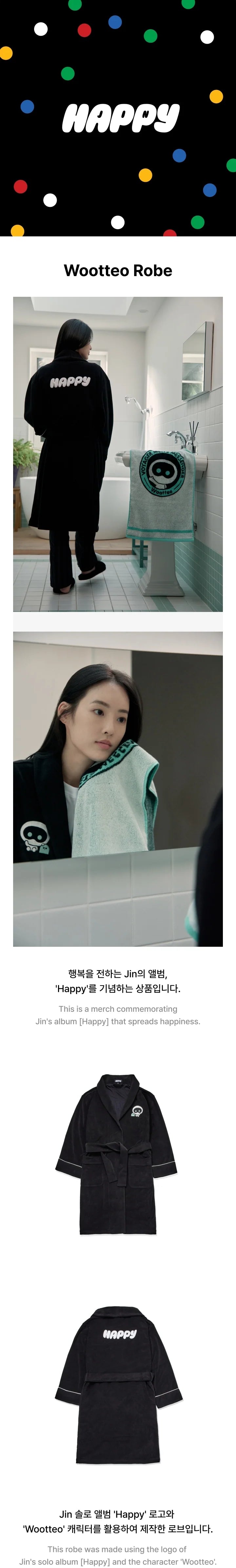 JIN (BTS) - [HAPPY] OFFICIAL MD Wootteo Robe