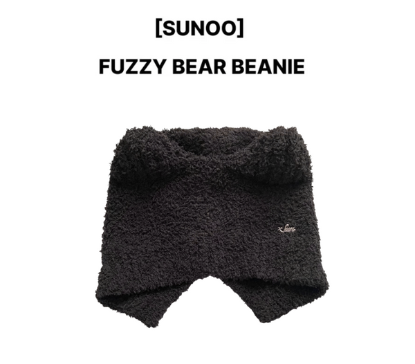 帽子 [SUNOO] FUZZY BEAR BEANIE Fuzzy Bear Beanie (BK_F) – IPBY K-POP & BEAUTY