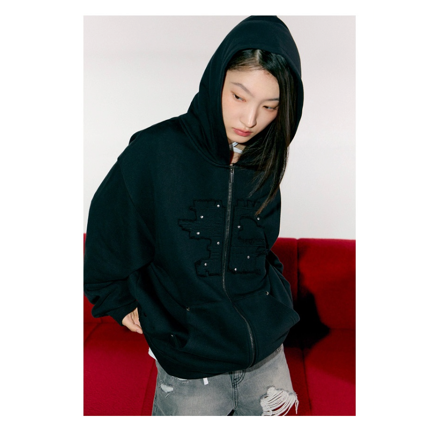 ENHYPEN - STUD ZIP-UP HOODIE - WORLD TOUR 'WALK THE LINE : FINAL' OFFICIAL MD